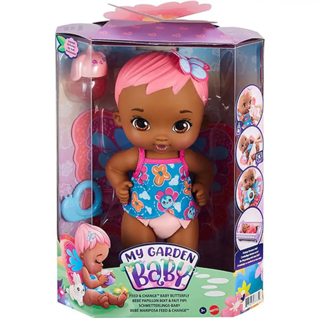 My Garden Baby: Еди-Бебе грижа пеперудена кукла 30см - Mattel изображение 1