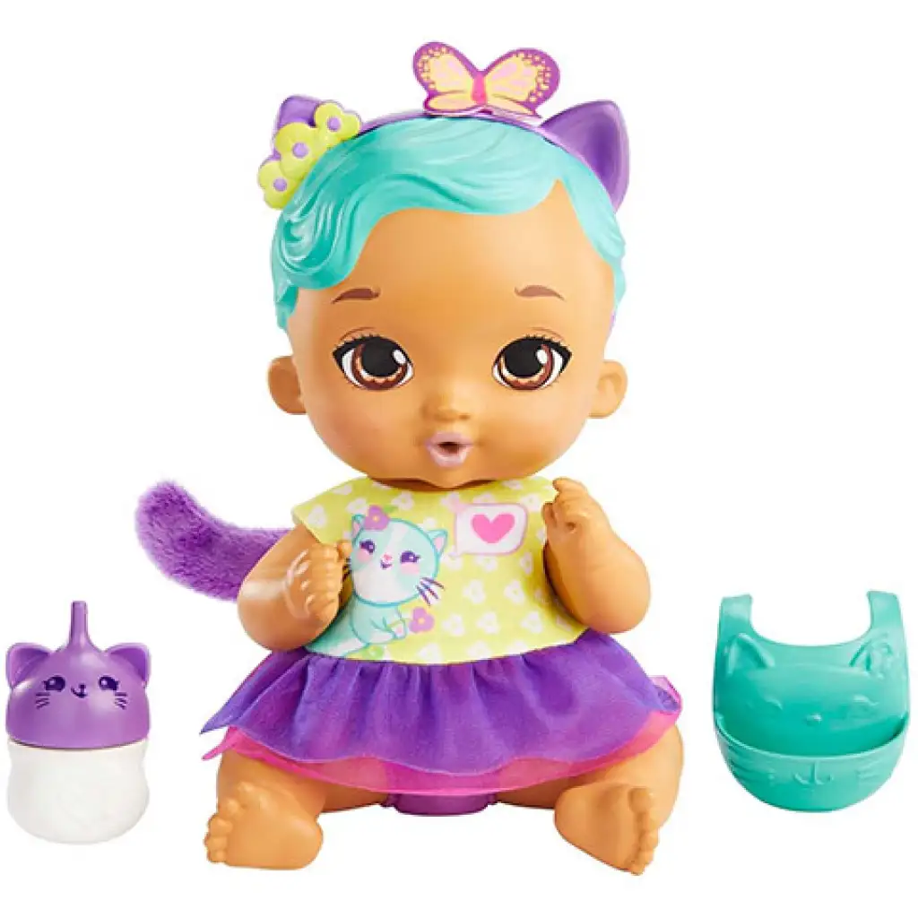 My Garden Baby: Еди-Беби грижа - Тюркоазена котка бебе 30см - Mattel изображение 2