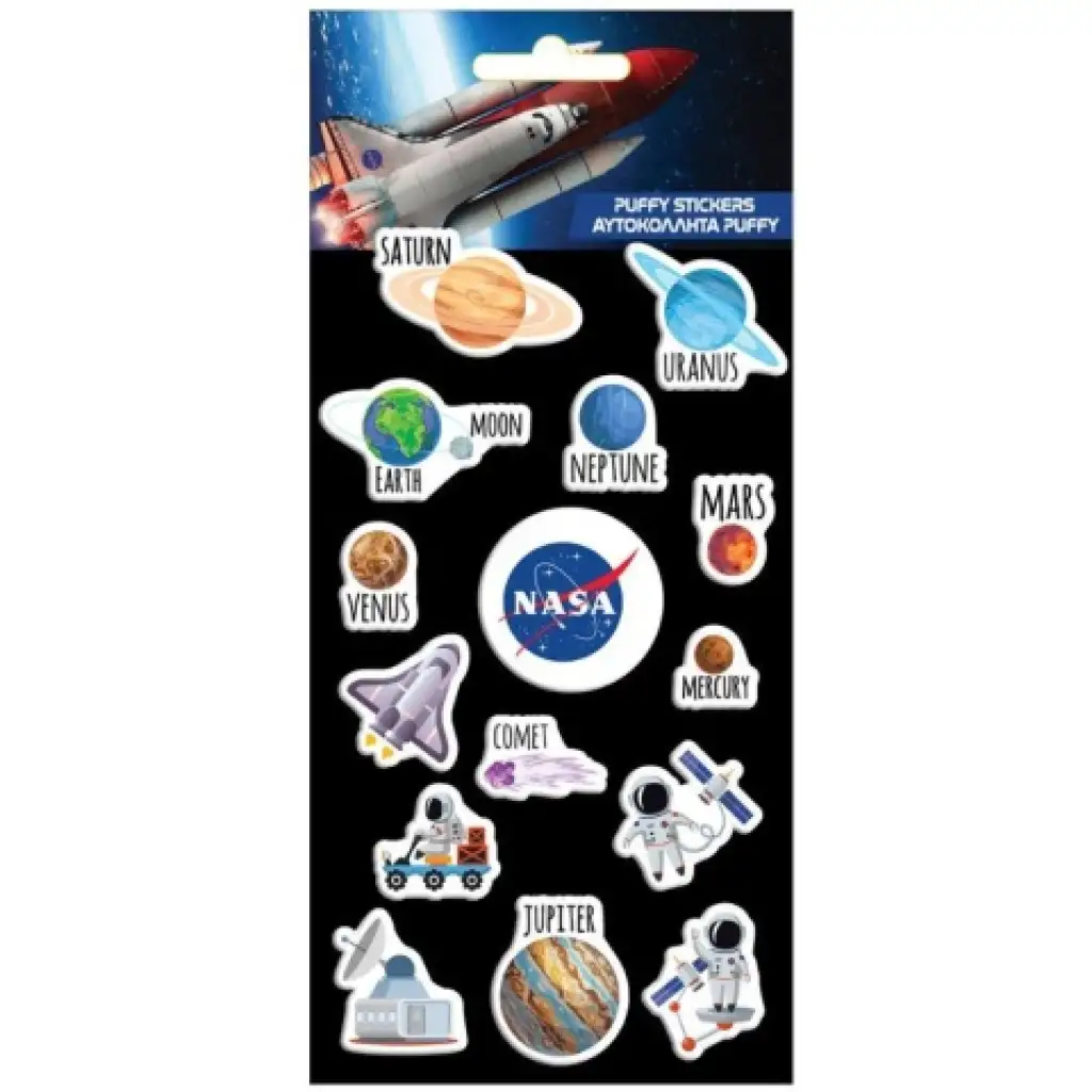 NASA 3D пухкава стикерна комплектация 10x22см изображение 1