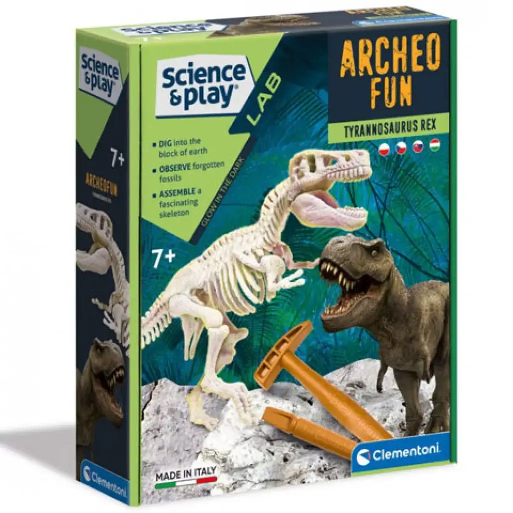 Наука и игра: Флуоресцентен Т-Rex археологически комплект - Clementoni изображение 1