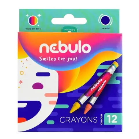 Nebulo: Цветен комплект восъчни пастели 12бр. изображение 1