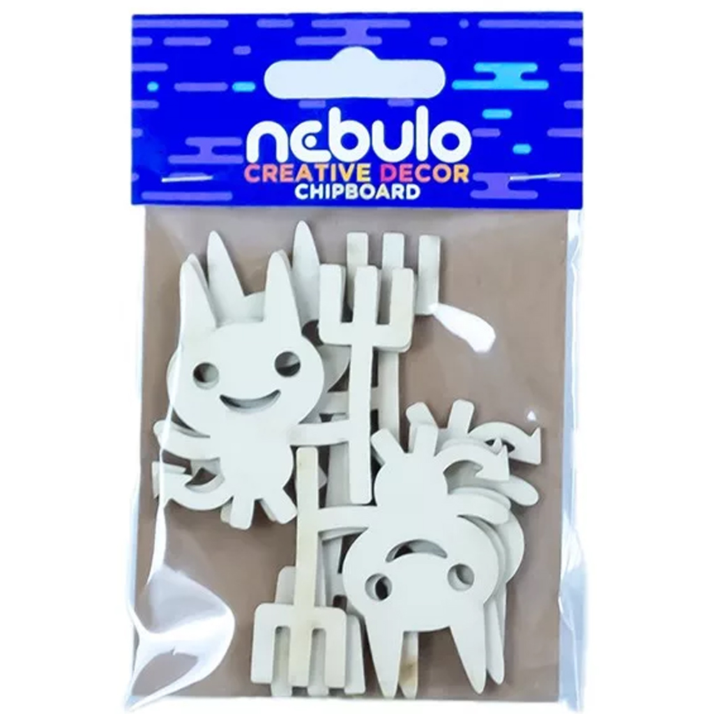 Nebulo: Декорация от картон с дяволи, комплект от 6 бр. изображение 1