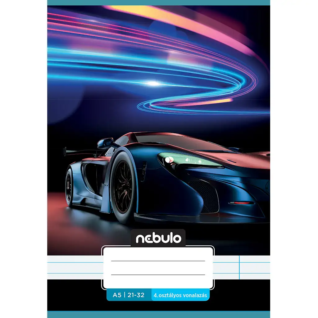 Nebulo: Неонов автомобилен мотив 4-ти клас тетрадка А/5 21-32 изображение 1