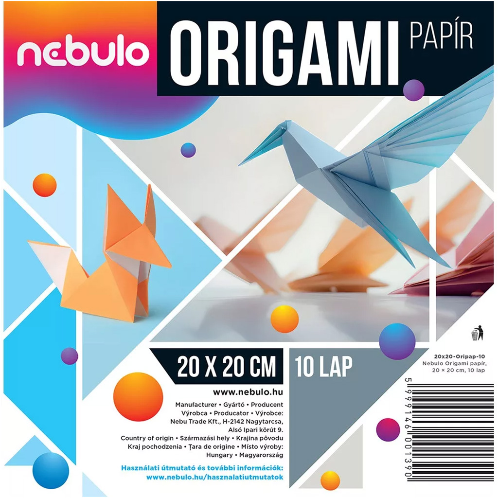 Nebulo: Оригами листове 20x20см 10бр. 80г изображение 1
