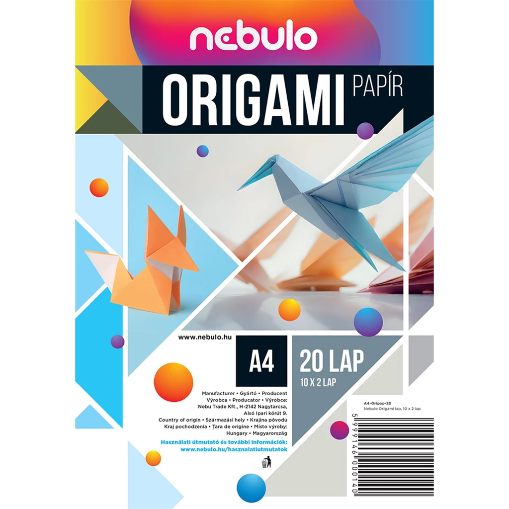 Nebulo: Оригами листове A/4 размер 20бр. изображение 1