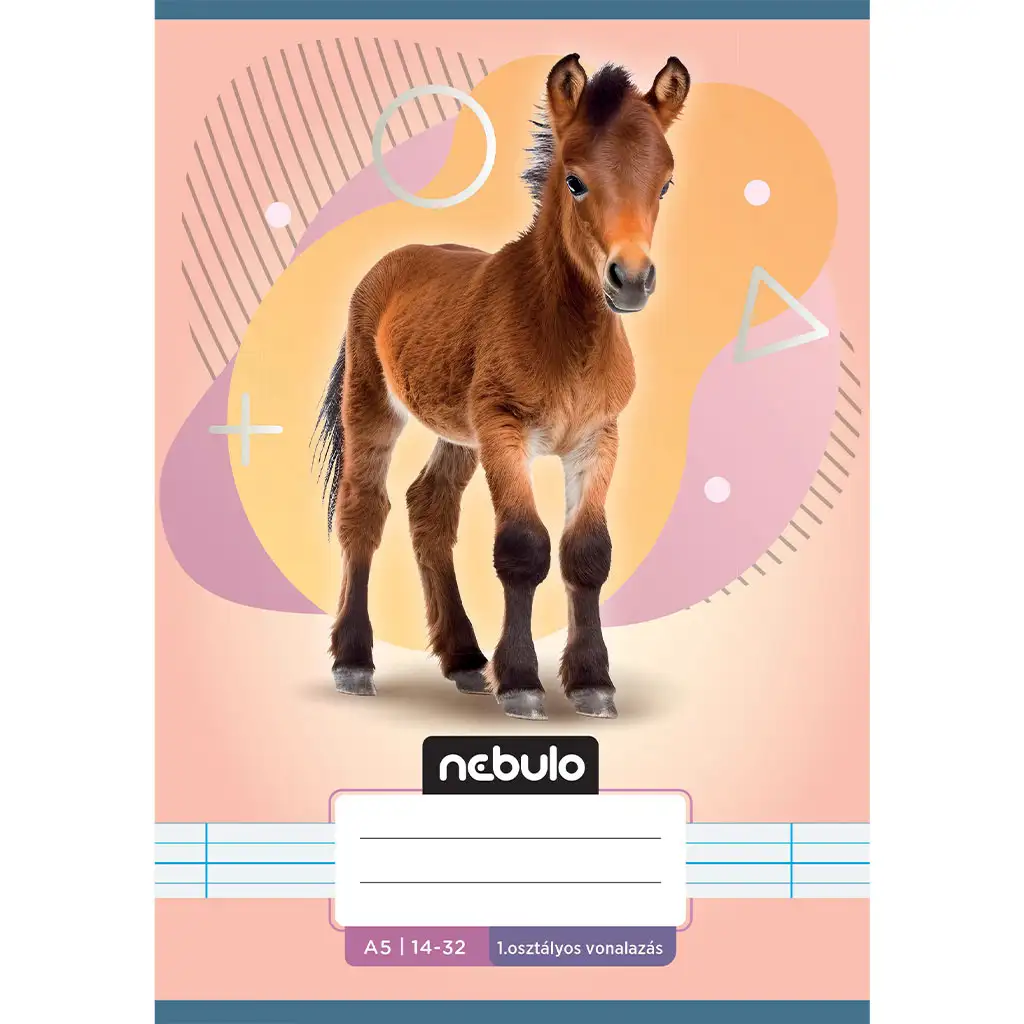 Nebulo: Плътно 1-ви клас линеен тетрад A5 14-32 Животински - Кон изображение 1