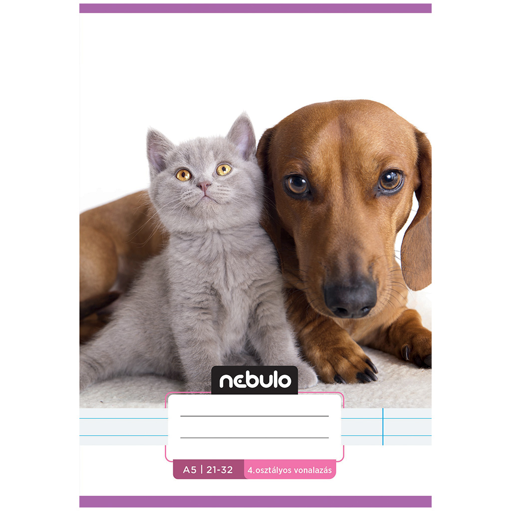 Nebulo: Плътно 4-ти клас такса и сива котка с мотиви тетрадка 21-32 A/5 изображение 1