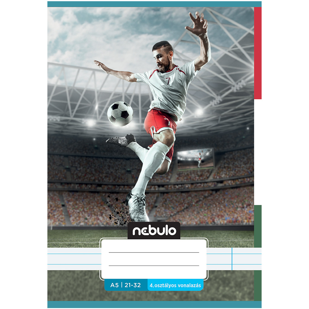 Nebulo: Сшит тетрадка с футболен мотив за 4-ти клас 21-32 A/5 изображение 1