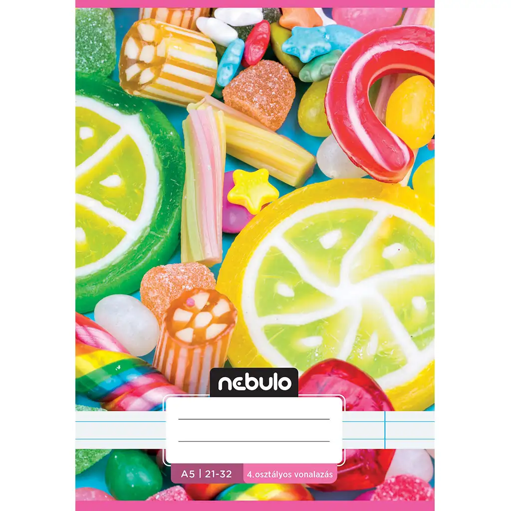 Nebulo: Тетрадка с мотиви на бонбони за 4-ти клас A/5 21-32 изображение 1