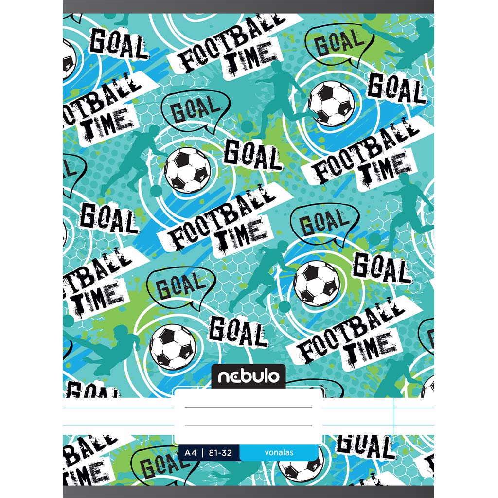 Nebulo: Тетрадка с надпис "Football Time" с редки линии 81-32 A/4 изображение 1