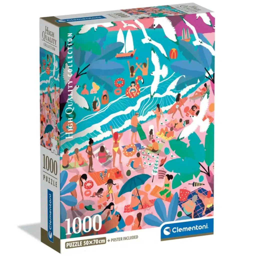 Неделя на плажа HQC 1000 части пъзел - Clementoni изображение 1