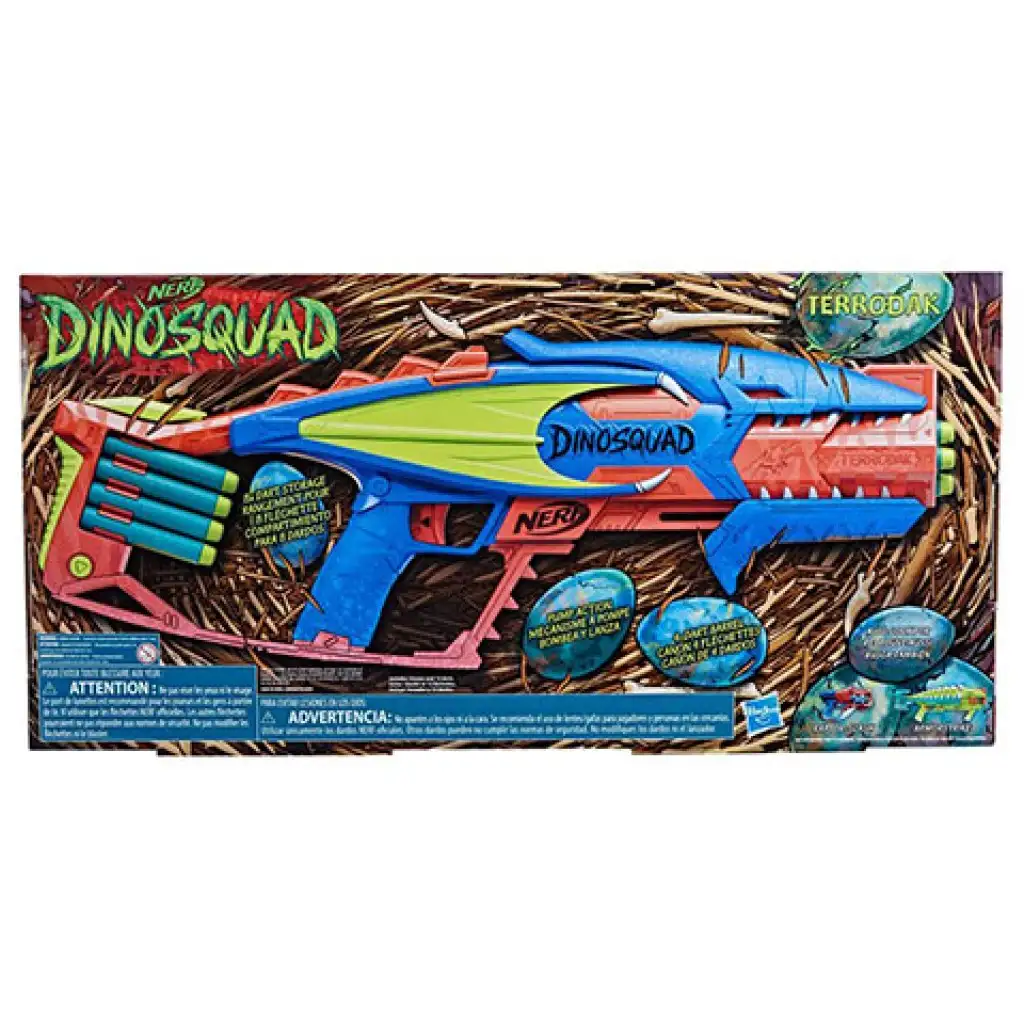 Nerf Dinosquad Terrodak пистолет за стрелба с гъби с 12 патрона - Hasbro изображение 2