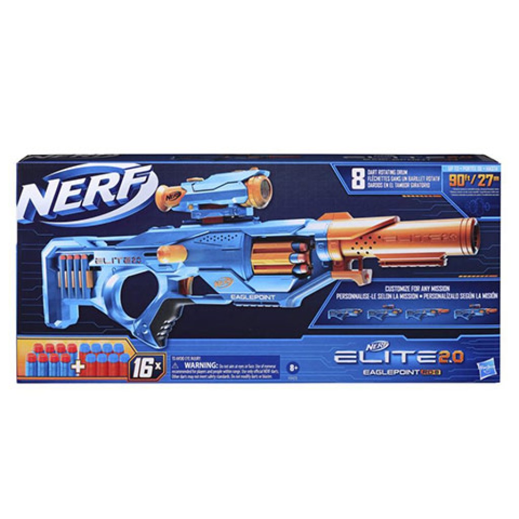 Nerf Elite 2.0 Eaglepoint RD-8 пистолет с гъбички с 16 патрона - Hasbro изображение 1
