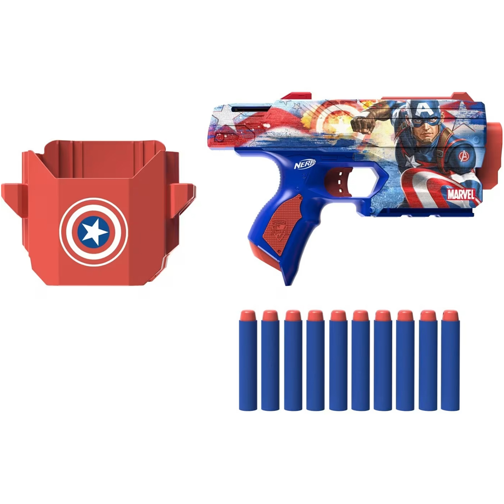 Nerf: Marvel Капитан Америка пистолет за стрелба с гъби - Hasbro изображение 2