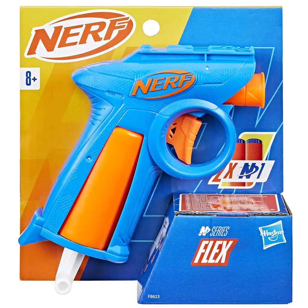Nerf: N-Series: Flex пистолет за стрелба с гъби с 2 броя патрони - Hasbro изображение 1
