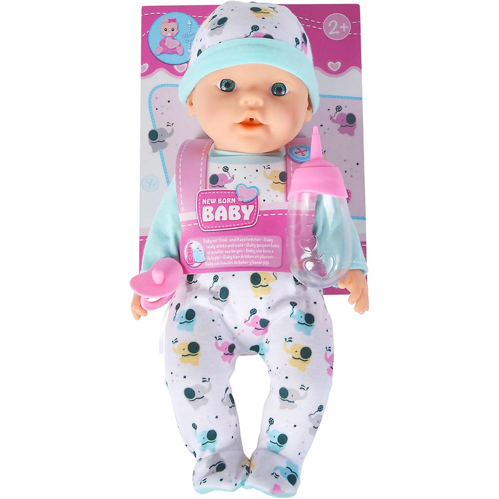 New Born Baby с биберон в костюм с елефанти - Simba Toys изображение 1