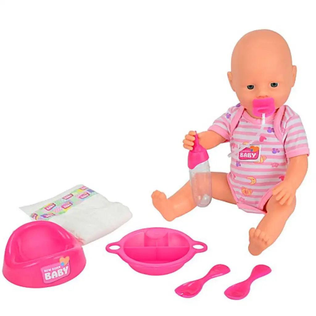 Новородено бебе Пишкаща кукла с аксесоари 38см - Simba Toys изображение 2