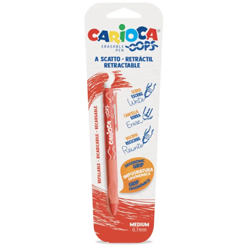 Oops червен изтриваем молив с бутон 0,7mm - Carioca изображение 1