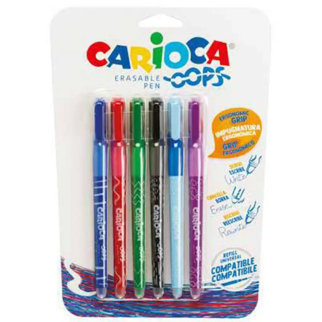 OOPS изтриваем комплект с химикалки 6бр - Carioca изображение 1