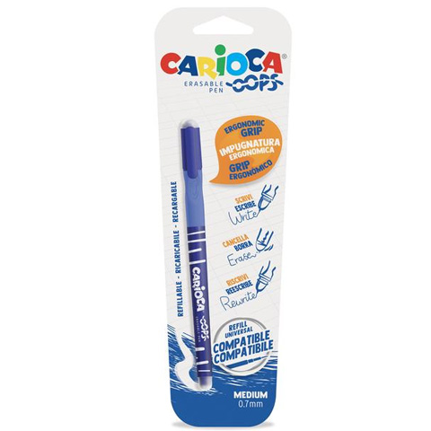 Oops синьо изтриваемо перо 0,7mm - Carioca изображение 1