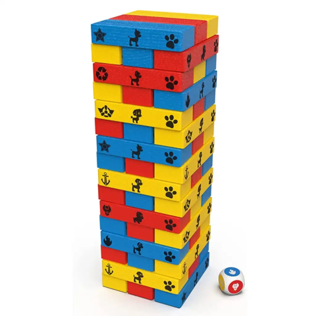 Патрул на лапите: Цветна кула за строене на Jenga игра - Spin Master изображение 2