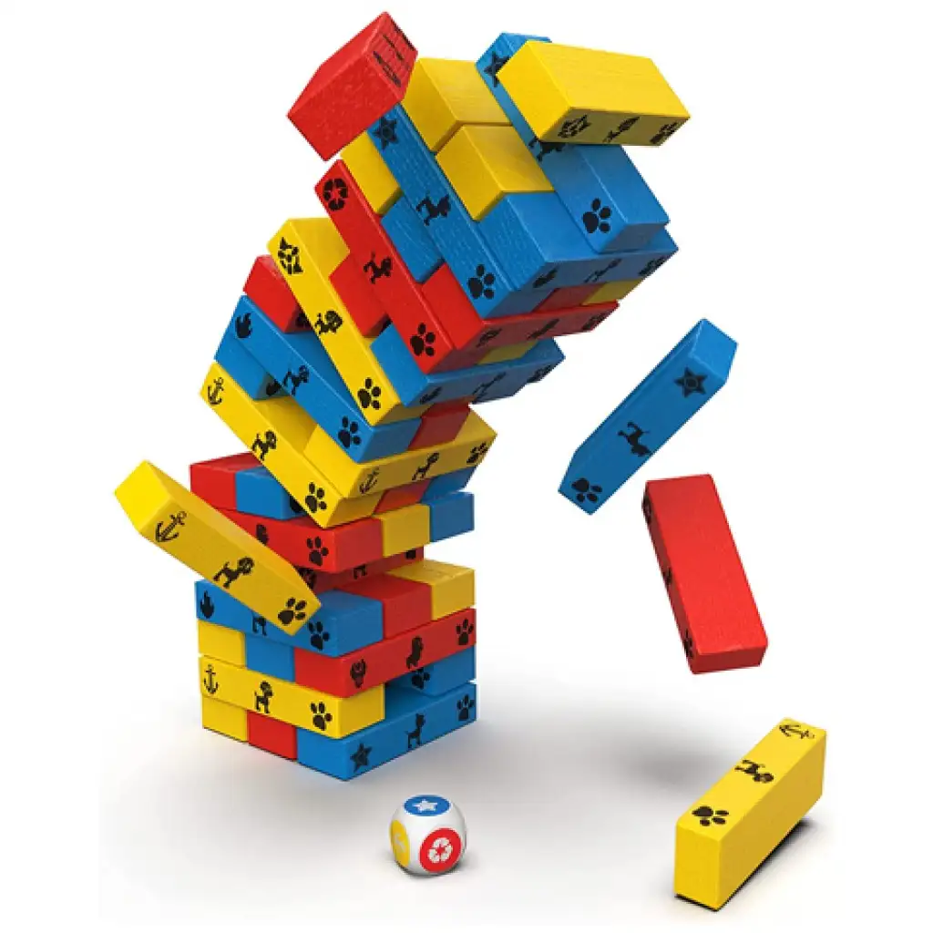 Патрул на лапите: Цветна кула за строене на Jenga игра - Spin Master изображение 3