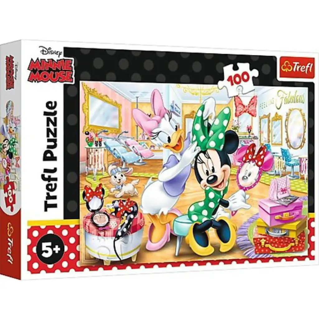 Пъзел Daisy и Minnie в салона за красота 100 части - Trefl изображение 1