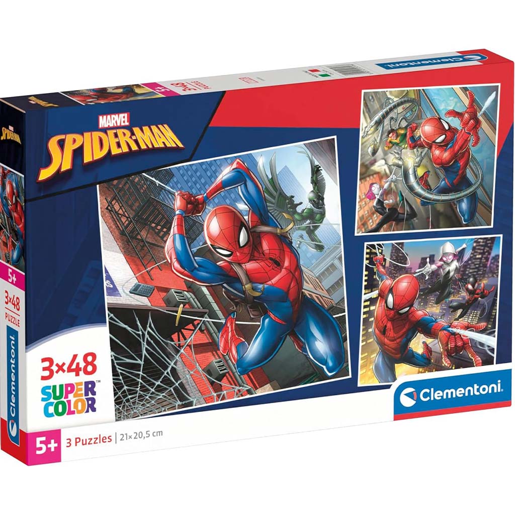 Пъзел Supercolor 3x48 части с Паяк човек - Clementoni изображение 1