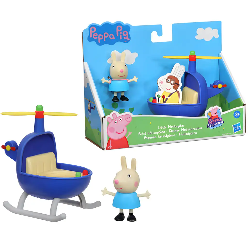 Пепа прасенце: Комплект с малък хеликоптер и фигурка на Ребека заек - Hasbro изображение 1