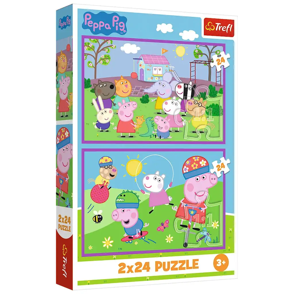 Peppa на детската площадка 2x24 части пъзел - Trefl изображение 1