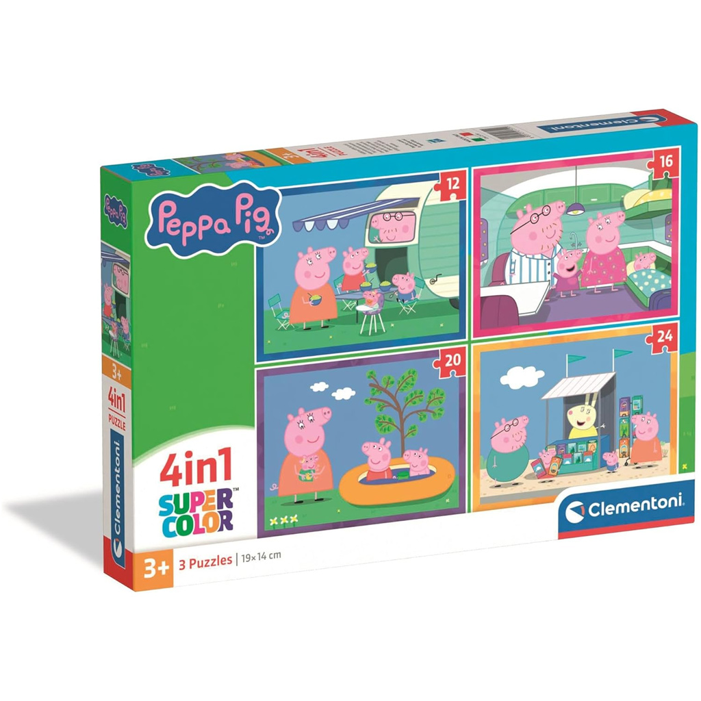Peppa прасенце 4 в 1 Supercolor пъзел - Clementoni изображение 1
