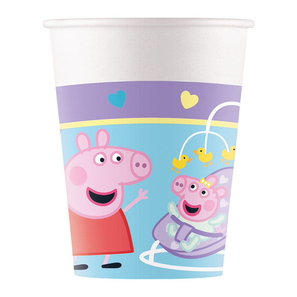 Peppa прасенце хартиена чаша 8бр. комплект 200мл изображение 1