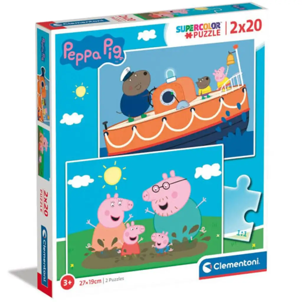 Peppa прасенце Supercolor 2 в 1 2x20бр. пъзел - Clementoni изображение 1
