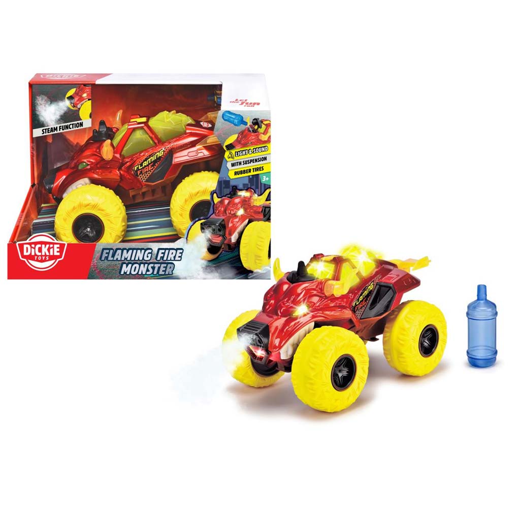 Пламтящ бикоглав монстер трак с светлина и звук - Dickie Toys изображение 1