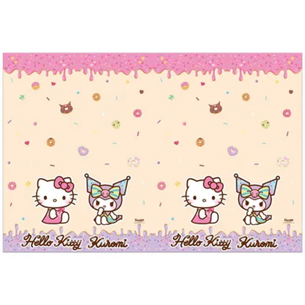Пластмасова покривка за маса Hello Kitty и Kuromi 120x180cm изображение 1