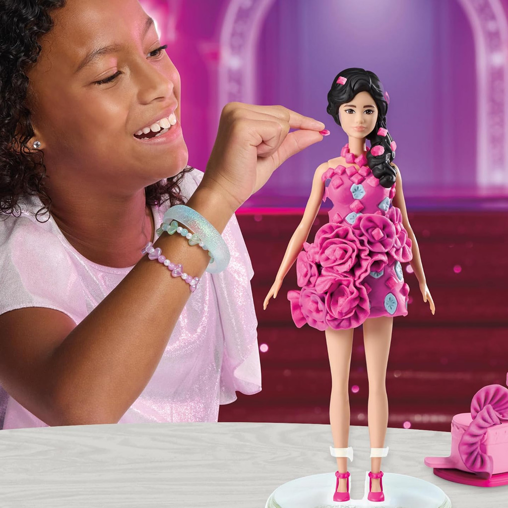 Play-Doh: Barbie Блестящи бижута и ленти от глина с кукла – Hasbro изображение 2