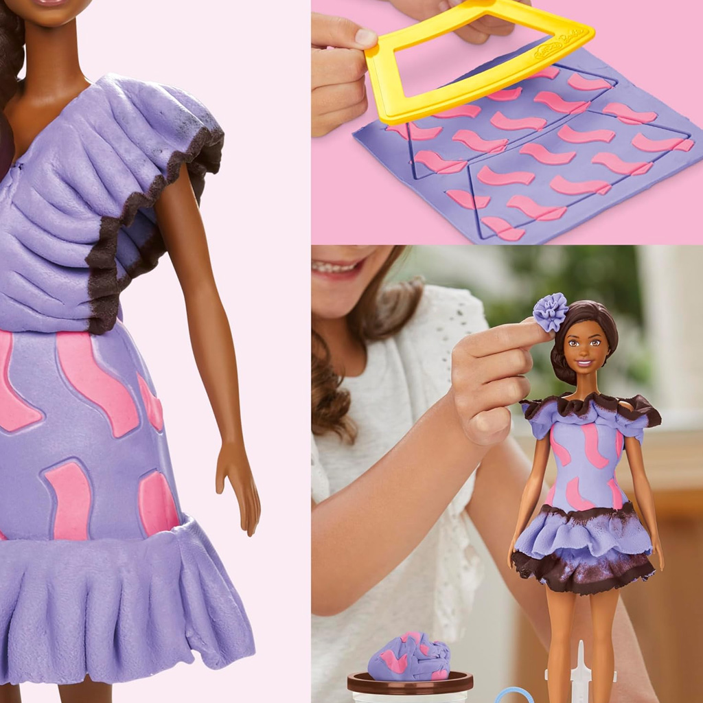 Play-Doh: Barbie Fashionista рокли с волани комплект с пластилин и кукла - Hasbro изображение 2