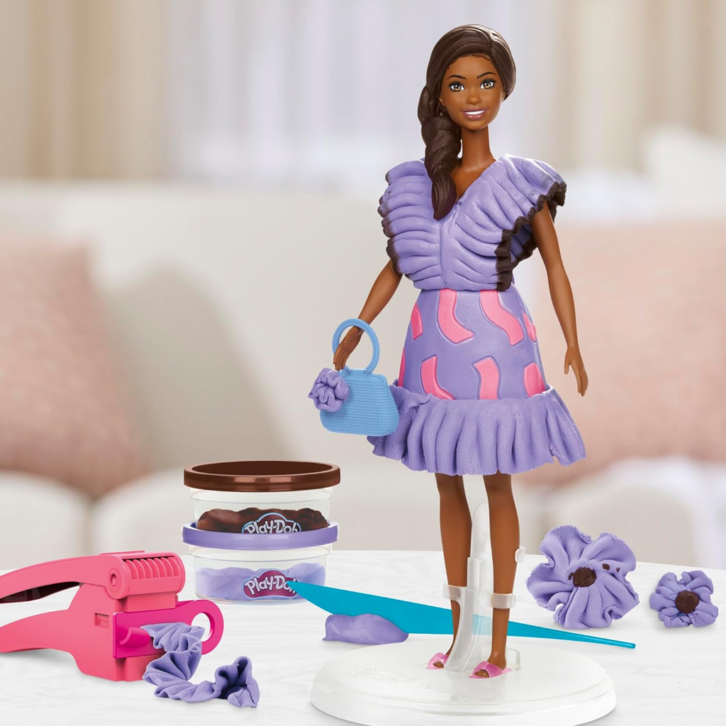 Play-Doh: Barbie Fashionista рокли с волани комплект с пластилин и кукла - Hasbro изображение 4