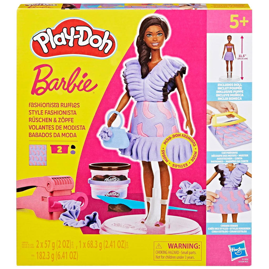 Play-Doh: Barbie Fashionista рокли с волани комплект с пластилин и кукла - Hasbro изображение 1