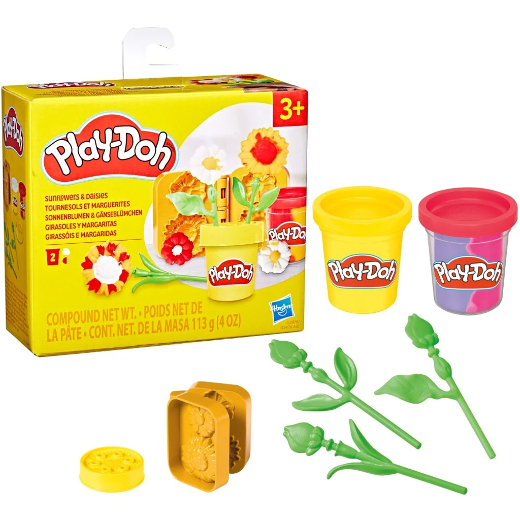 Play-Doh: Малки цветя - Слънчоглед и маргаритка комплект за моделиране - Hasbro изображение 2