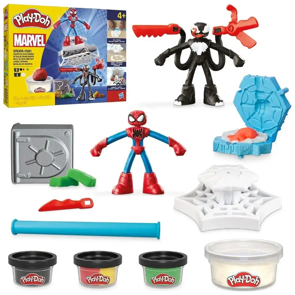 Play-Doh: Marvel Човекът-паяк Лансирай и Нарежи бойна играчка комплект - Hasbro изображение 3