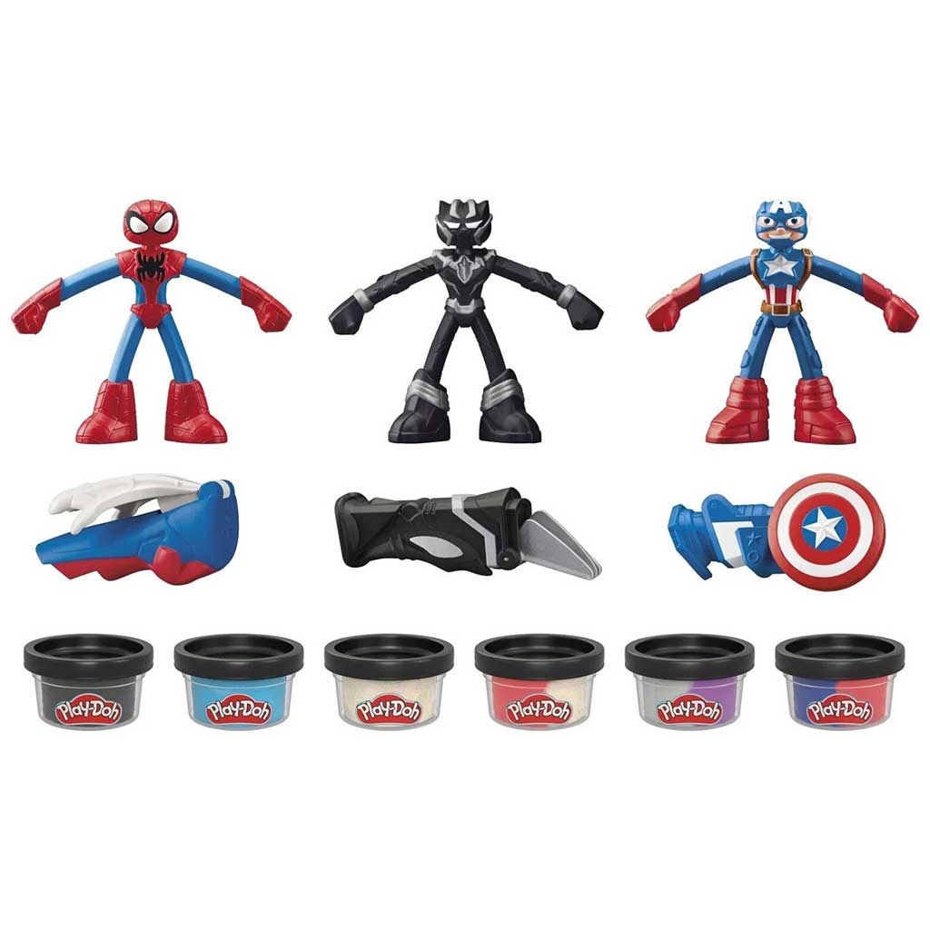 Play-Doh: Marvel Геройски приключения комплект с пластилин и 3 фигурки - Hasbro изображение 3