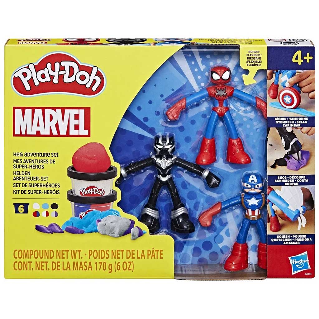 Play-Doh: Marvel Геройски приключения комплект с пластилин и 3 фигурки - Hasbro изображение 1