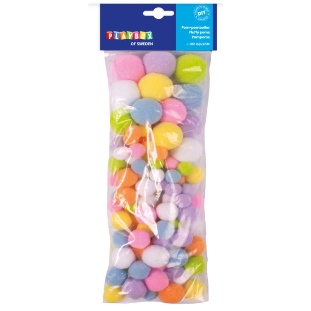 PlayBox: комплект от 100 цветни креативни PomPom смесени изображение 1