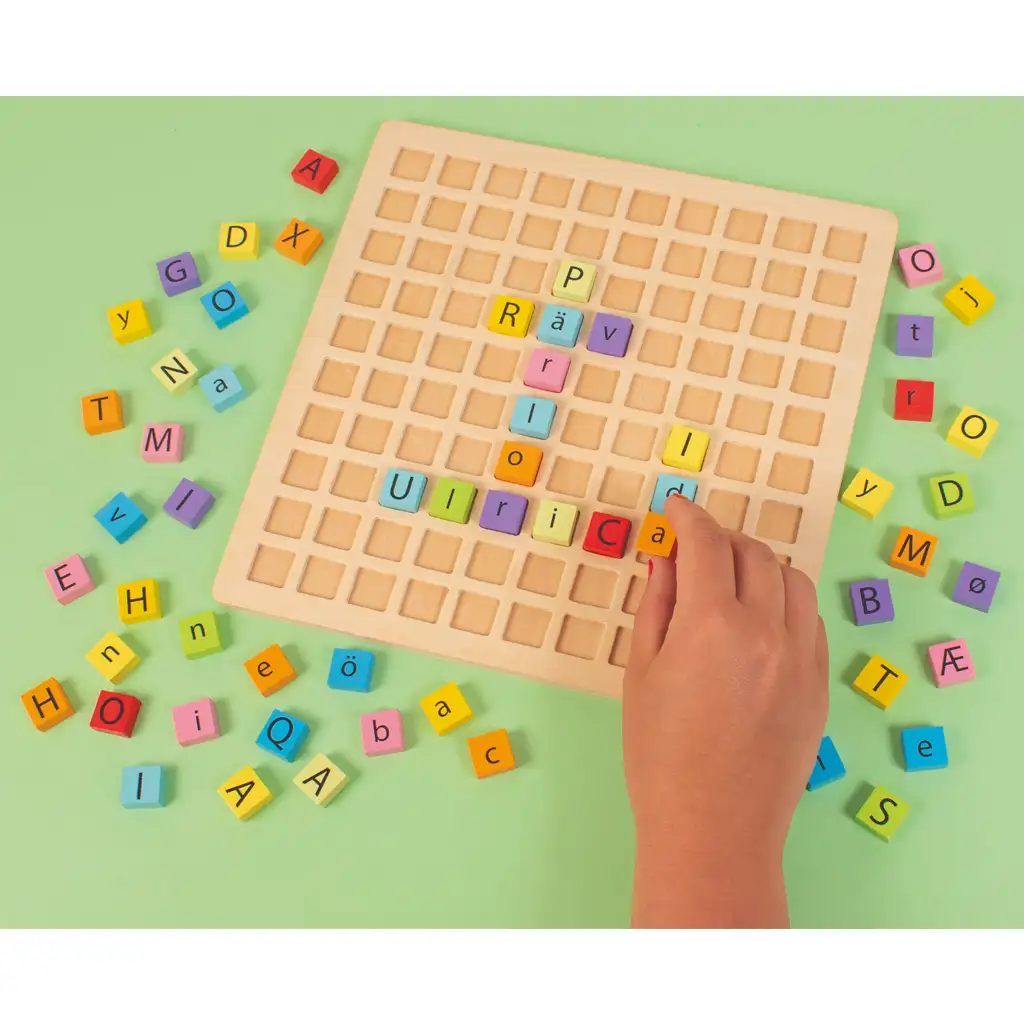 PlayBox: ABC цветна дървена образователна игра 25x25см изображение 2