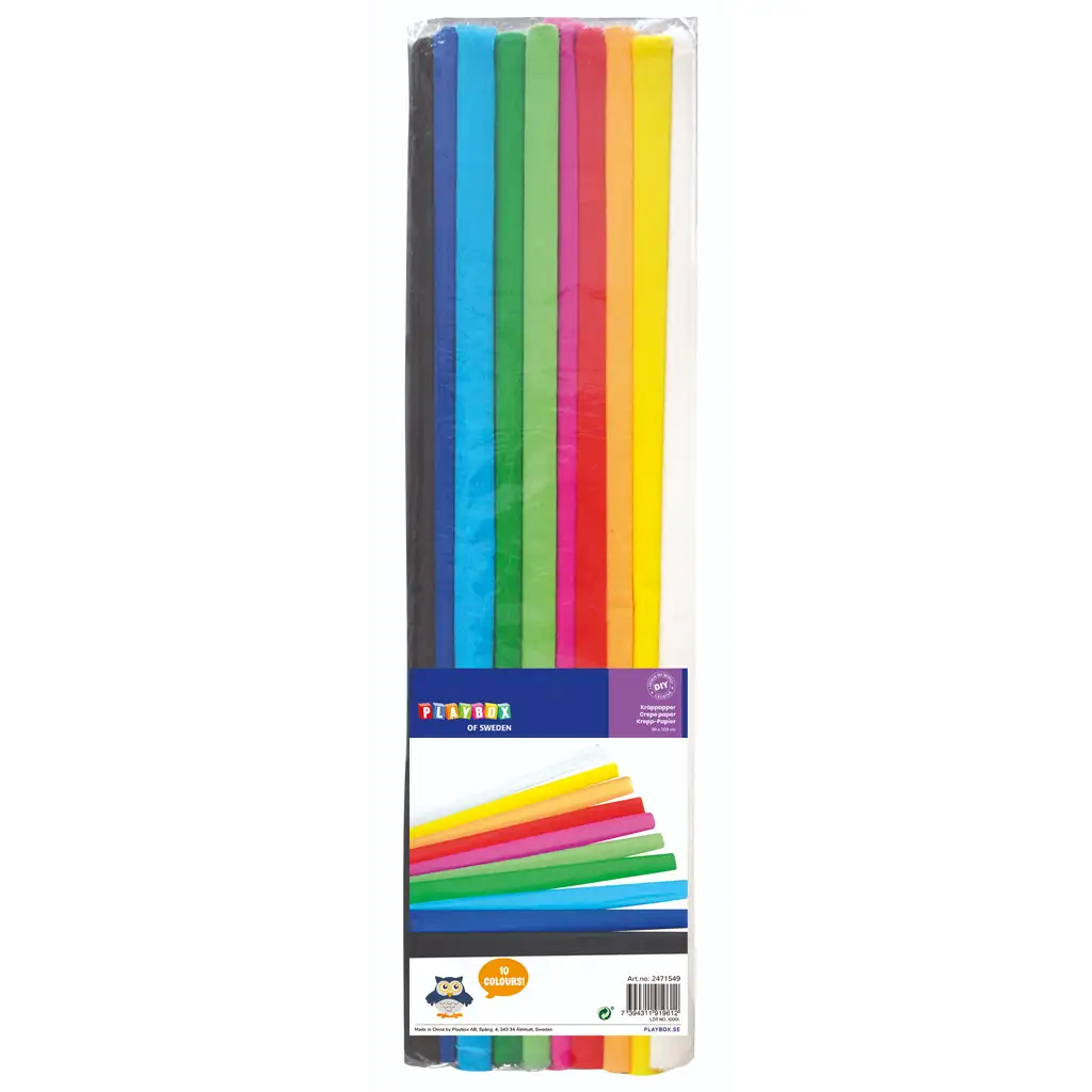 PlayBox: Цветен комплект от 10 броя креп хартия 50x200см изображение 2
