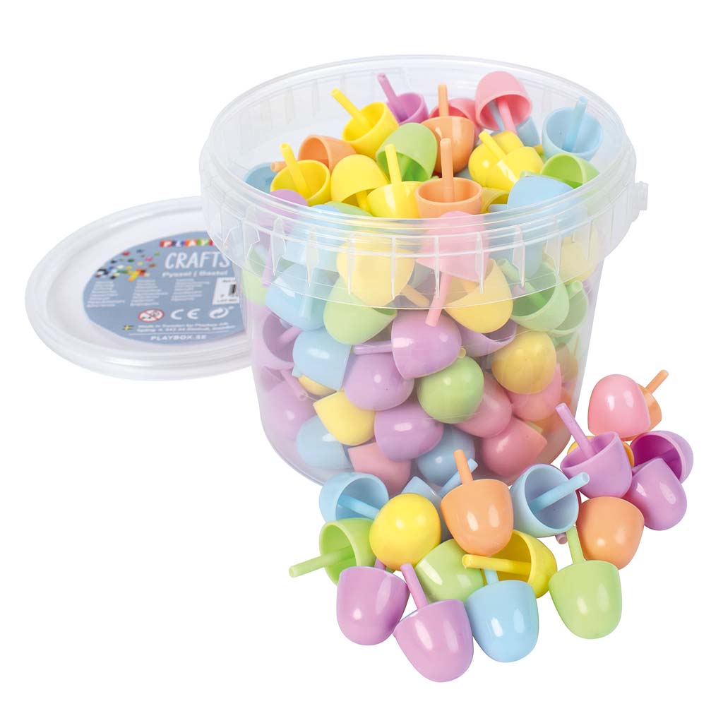 PlayBox: Цветни мозайки 20mm топчета 125 бр. комплект в кофа изображение 1