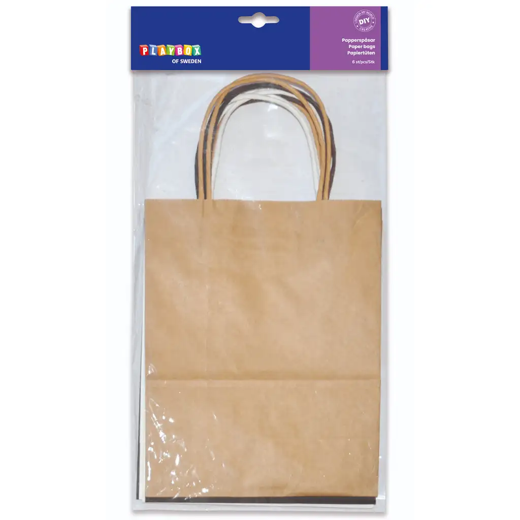 PlayBox: Комплект хартиени торбички в различни цветове 6 броя 19x24,5x10см изображение 1