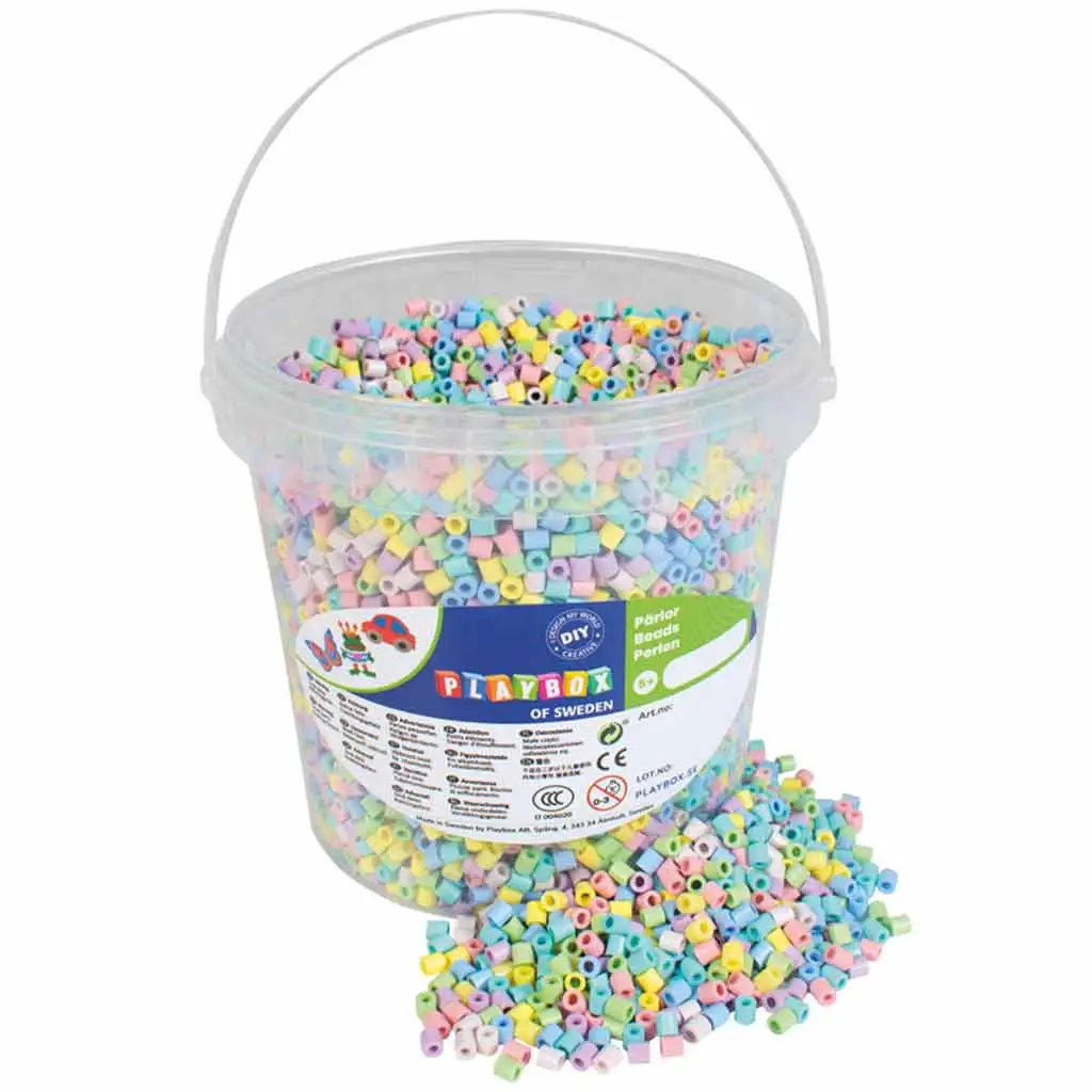 PlayBox: комплект за 5mm MIDI перлени мъниста в пастелни цветове в кофа 10,000бр. изображение 1