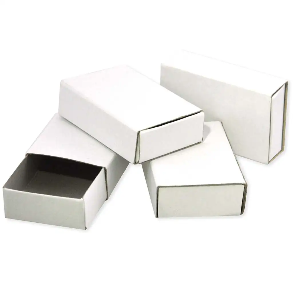 PlayBox: Натурално бяло оцветяемо кибритено кутийка 55x35x15mm 50бр. опаковка изображение 1